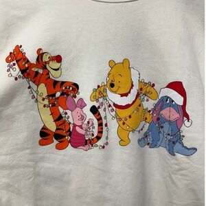 Disney Tigger Pooh Eeyore Christmas Pullover Cream Crewneck Sweatshirt 3XL (21)